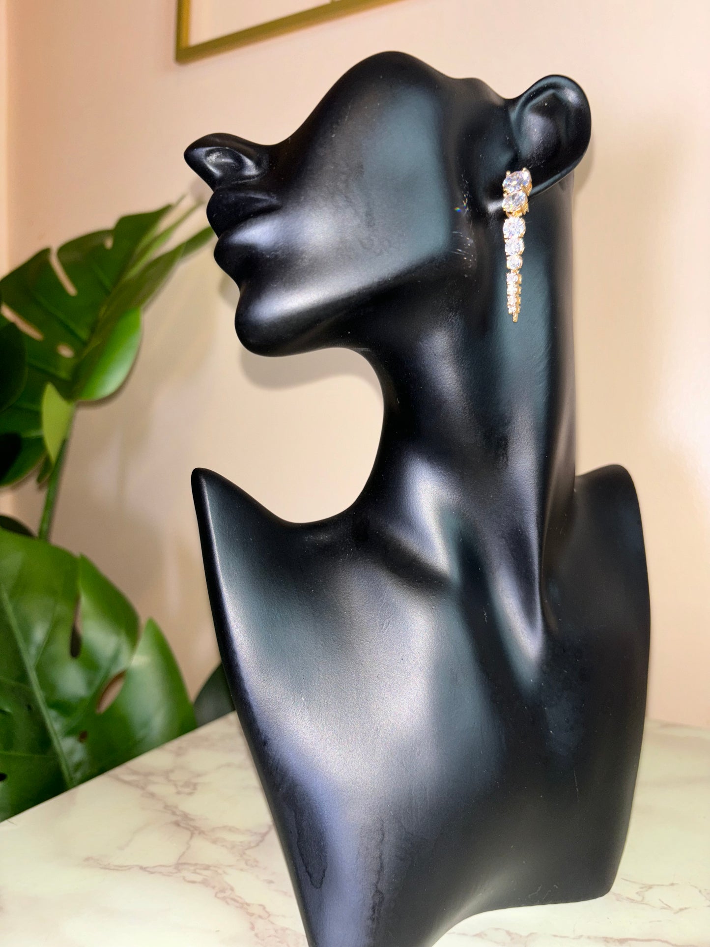 Bezel Set Drop Earring