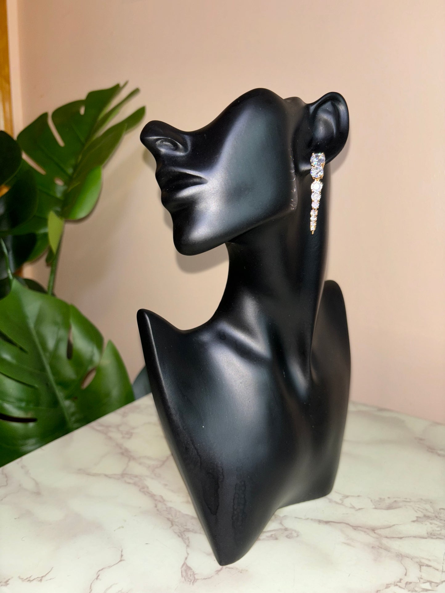 Bezel Set Drop Earring