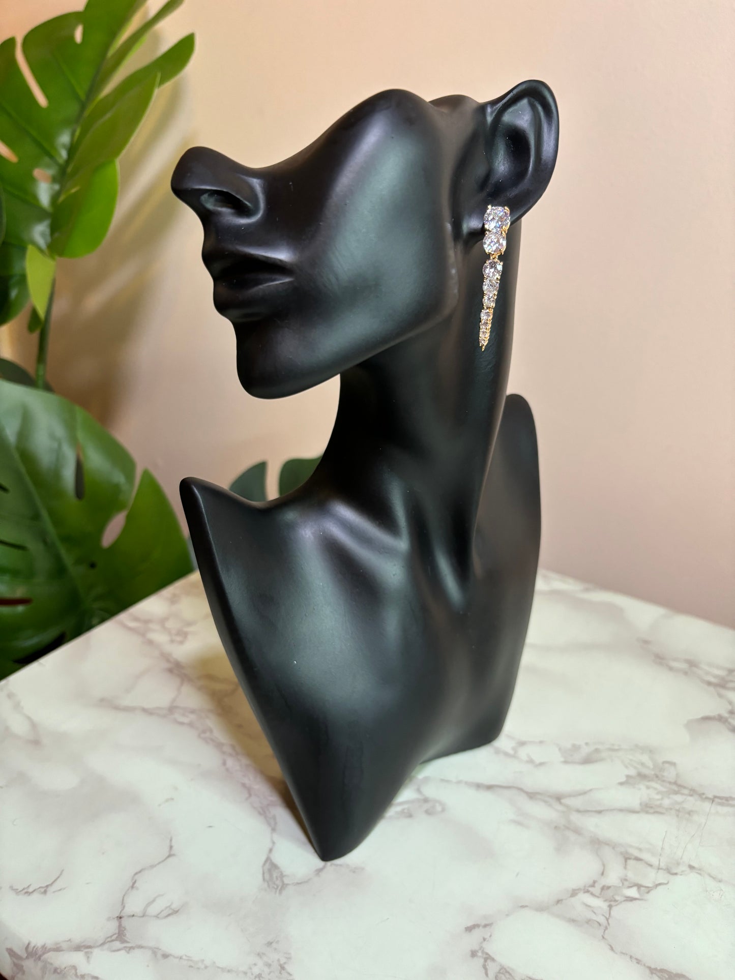 Bezel Set Drop Earring