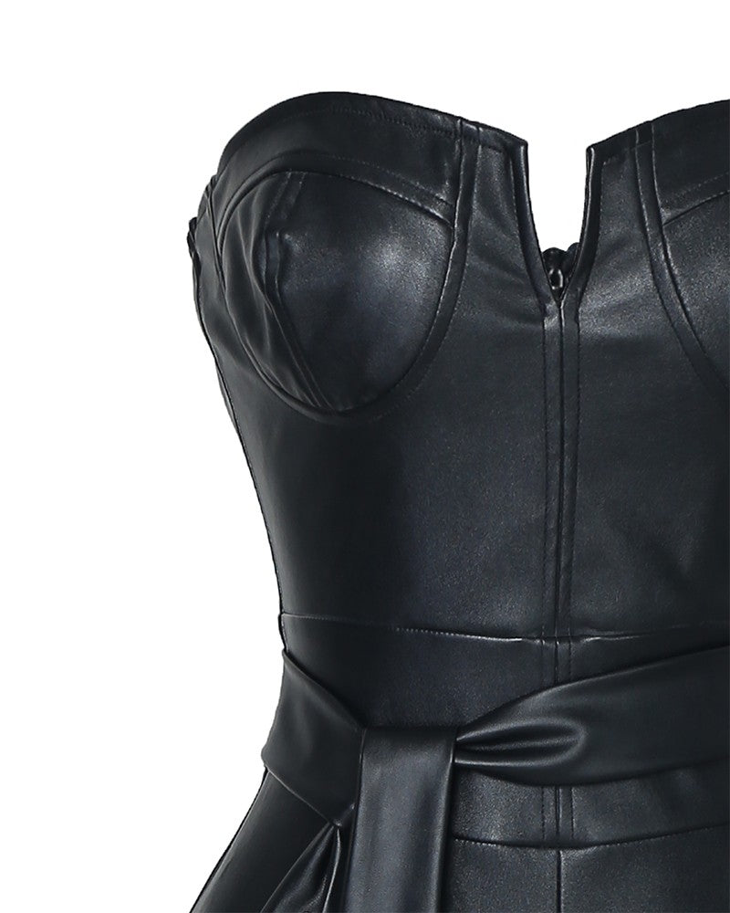 Vegan Leather Tube Dress