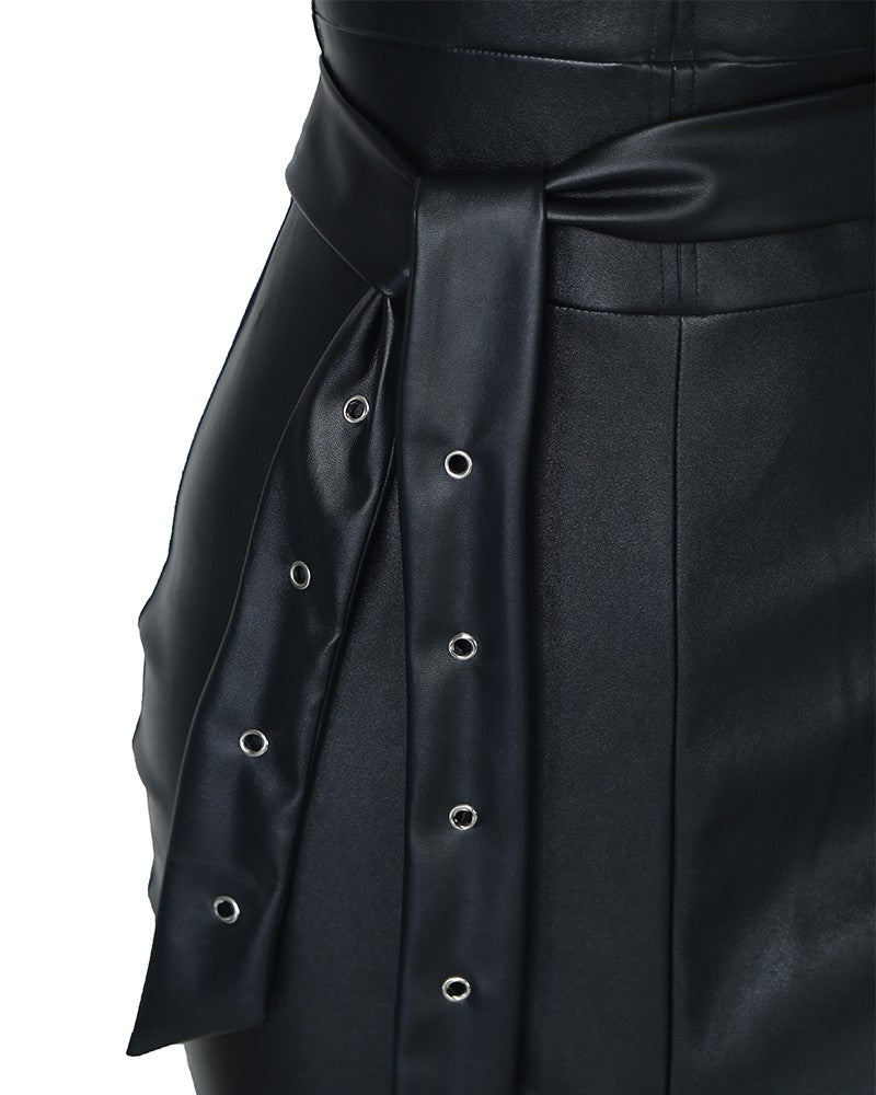 Vegan Leather Tube Dress
